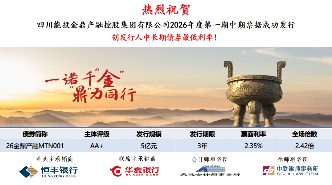 【喜報】金鼎集團再創(chuàng)融資佳績！5億元中期...